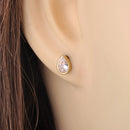 Lokaer Delicate Water Drop Cubic Zirconia Stud Earrings Valentine's Day Gift High Quality Stainless Steel Daily Jewelry E25002