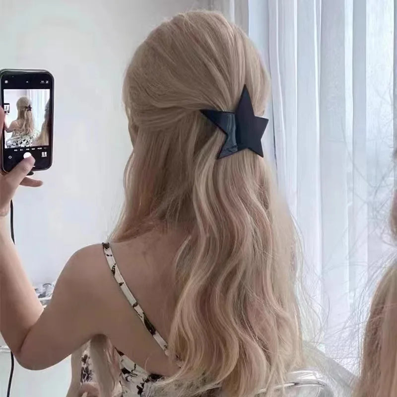 2022 Korean Irregular Pentagram Hair Clip Hairpin for Women Girls y2k Cool Personality Flash Star Spring Clip Hair Accessories