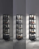 VASAGLE 6-level bookcase with adjustable LED lighting shelf with steel frame 30.3x40x178.6 cm