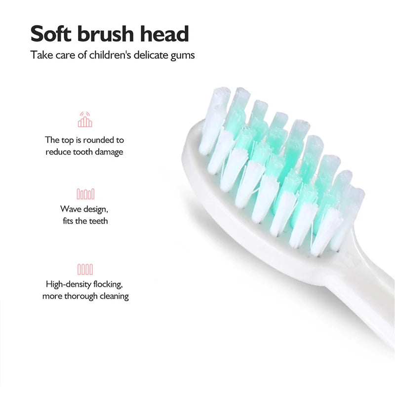 Child Toothbrush Electric Sonic Tooth Brush for Children Teeth Cleaning Whitening with 6 Soft Nozzles Toothbrush for Kids Clean