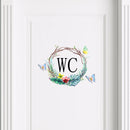 Flowers Butterfly WC Wall Sticker for Bathroom Decoration Vinyl Home Decals Waterproof Poster Door Stickers Toilet Sign