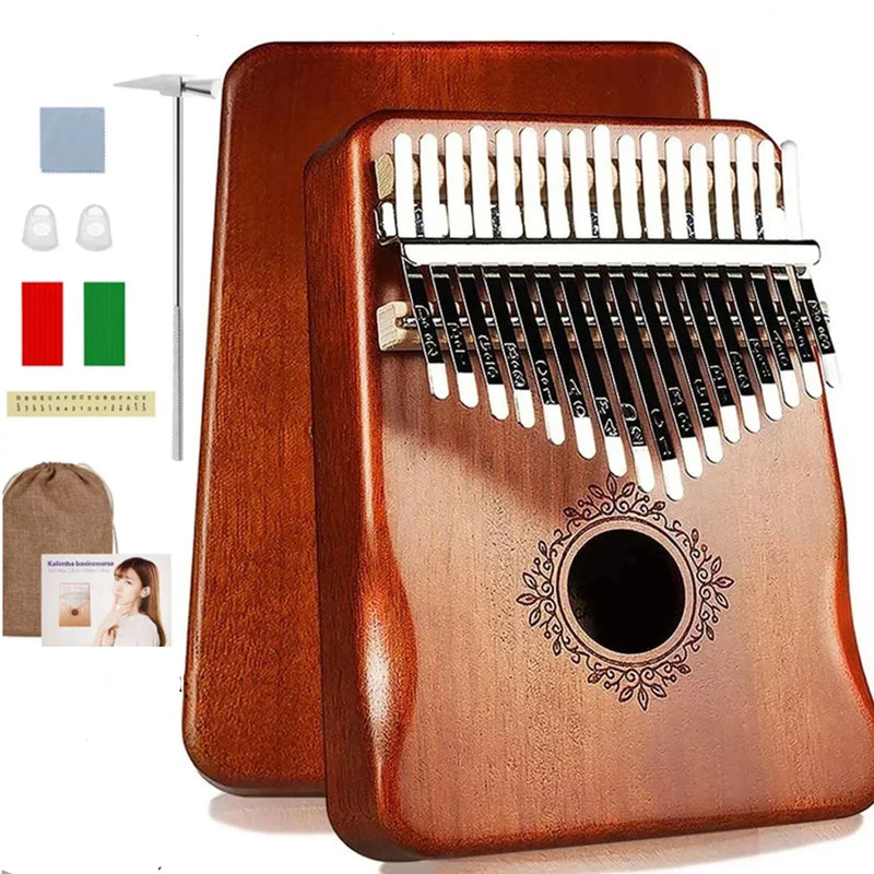 17 Keys Kalimba Thumb Piano High Quality Wood Mbira Body Musical Instruments With Learning Book Kalimba Piano Christmas Gift