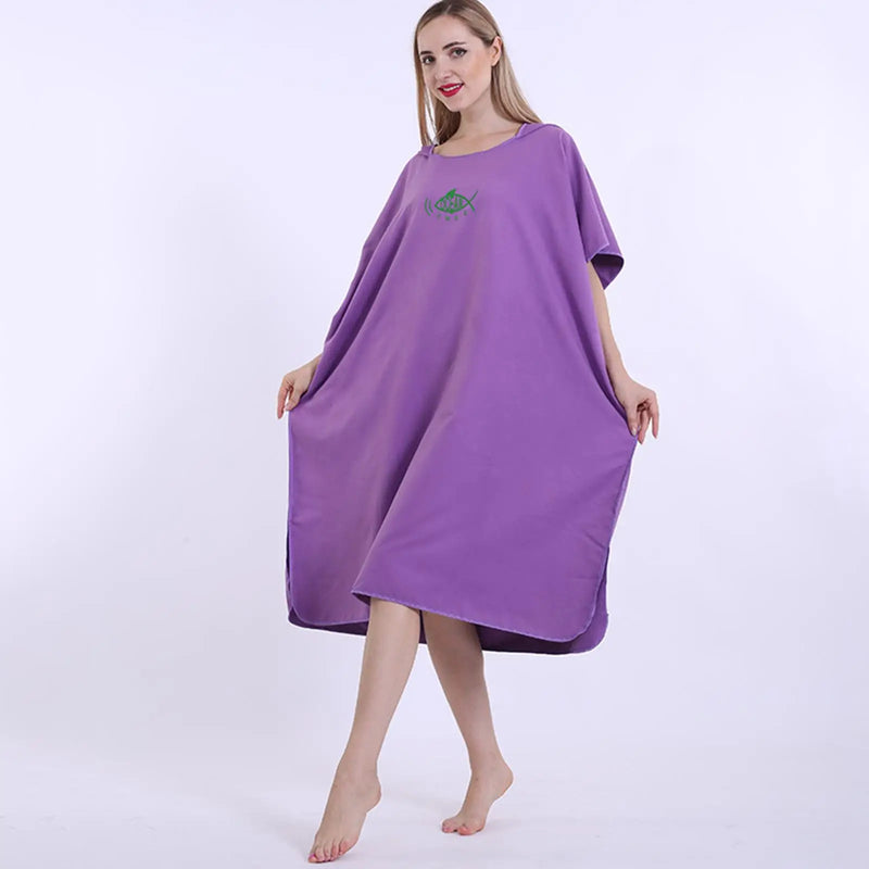 Wetsuit Changing Robe Surf Poncho Hood Changing Towel Quick-Drying Swimming Towel Bath Robe Thermal for Women Men