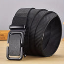 Men's Belt Automatic Metal Buckle Imitation Nylon Webbing Outdoor Work Belt Toothless Automatic Buckle Casual Sports Canvas Belt