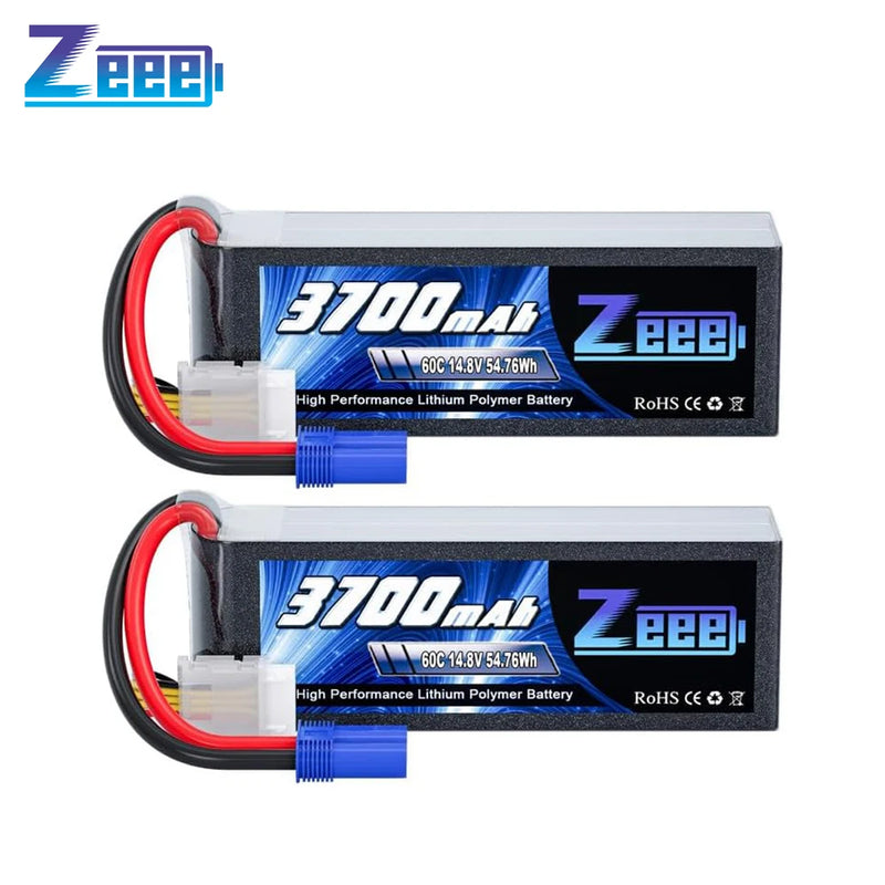 Zeee 4S Lipo Battery 14.8V 60C 3700mAh Softcase with EC5 Plug for RC Cars Boat FPV Drone Battery UAV Airplane Helicopter Parts