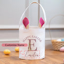 Personalised Initial name pink blue Bunny rabbit bag happy Easter party home decoration Egg Hunt basket kid boy girl gift Bucket