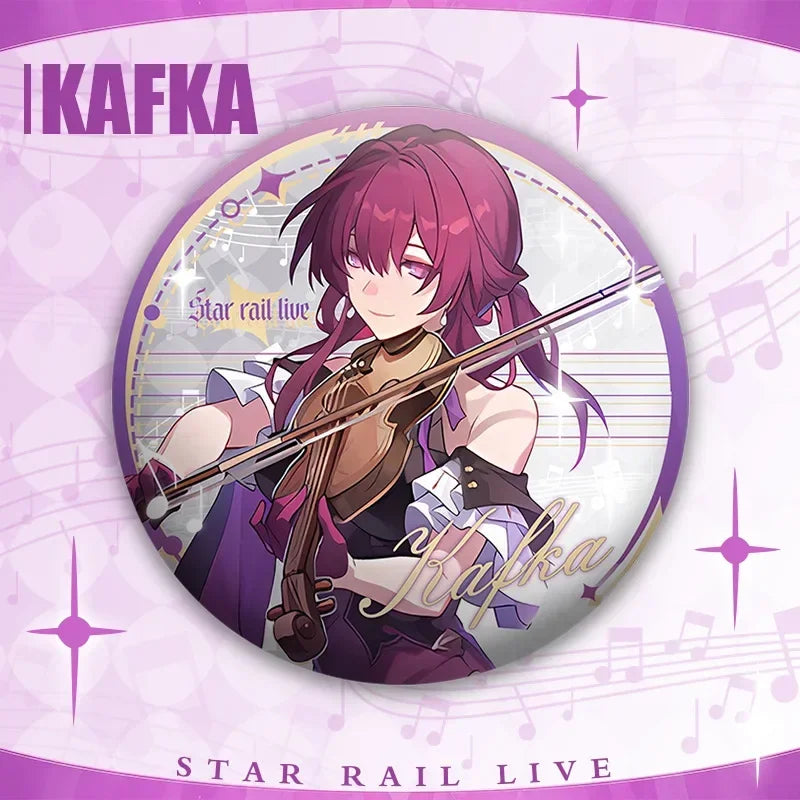 Honkai:Star Rail Concerts Magazines Aventurine Double Flash Badge 75mm Laser Pin Accessories for Clothes Backpack Decor Brooches