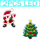1-5PCS New Christmas LED Shoe Charms,Cute Santa Claus Cat & Dog Pin Accessories for Sandals,Shoe Clogs Buckle Christmas Gifts