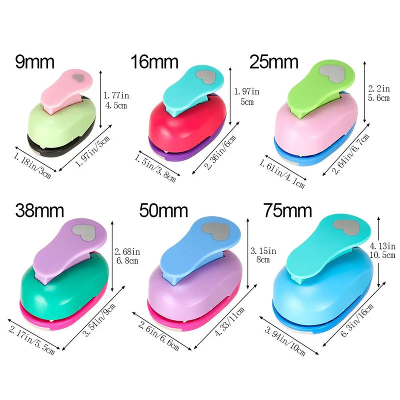 9-75mm Gifts Handmade DIY Embossing Cards Making Heart-shaped Hole Punch Paper Shaper Cutter