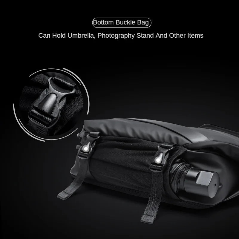 MATE ELAN Premium Waterproof Magnetic Buckle Crossbody Bag Personality Fashion Men Messenger Bag Black Minimalist Shoulder Bags