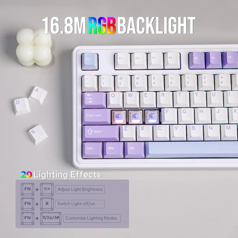 AJAZZ AK980 Mechanical Gaming keyboard, 2.9cm TFT Screen, Volume Knob, 98-Key Gasket Structure, RGB Lighting, Hot-Swappable PR4