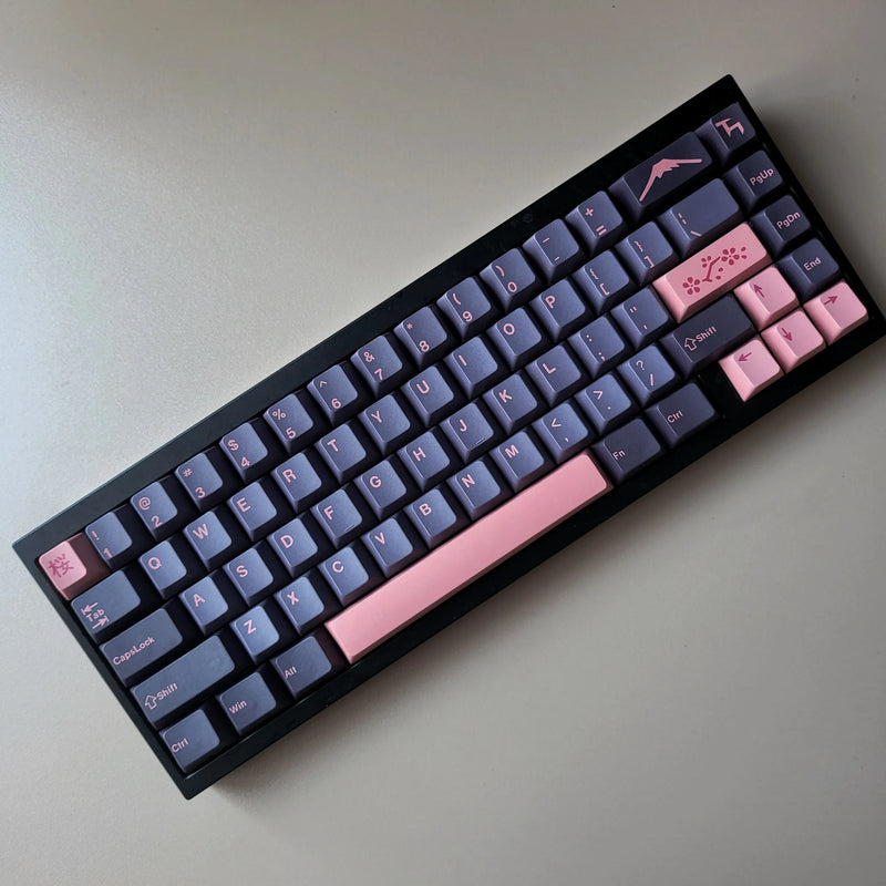 Night Sakura Pbt Keycaps Cherry Profile Japanese Korean Russian German Spanish Arabic French Big Set Key Caps For Mx Switches
