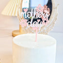 Best Mom Mother's Day Party Cake Topper Pink Red Love You Mum Acrylic Cake Topper for Mommy Birthday Party Cake Decorations Gift