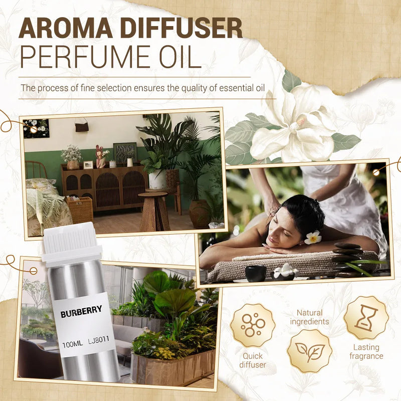 100ml Essential Oils Hotel Perfume Oil Air Freshener Scent Home Diffuser Room Fragrance Essential Oil Refills