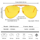 JackJad New Fashion 3138 SHOOTER Style Vintage Aviation Sunglasses Metal Circle Brand Design Sun Glasses Oculos De Sol With Hood