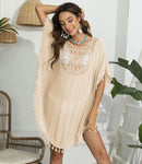 CROCHET BIKINI-Sexy Monochrome Bikini Cover Up Dress, Fashion Swimwear, Sun-resistant, Colorfast