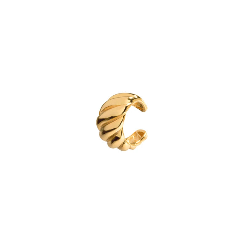 TIANDE 1PC Gold Color Clip Earrings for Women CZ Zircon Fake Piercing Ear Cuff Women's Earrings 2023 Fashion Jewelry Wholesale
