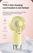 Handheld Spray Fan，Mini Air Conditioner USB Rechargeable Portable Humidifier Mist Cooler Cooling Spray Humidifier Fan for Office