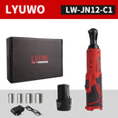 LYUWO 12V Cordless Right Angle Electric Wrench 45NM 3/8 Inch Ratchet Wrench Disassembly Nut Car Maintenance Tool With 4 Sockets