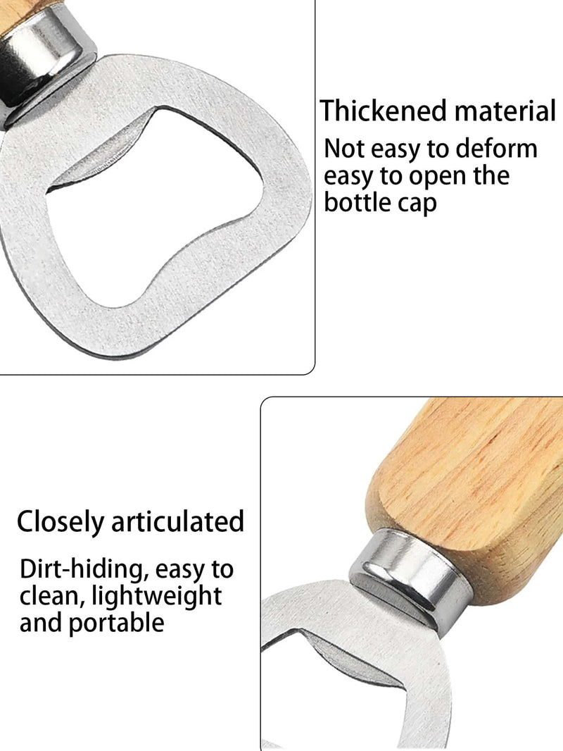 Leeseph Wood Handle Bottle Opener Beer Bottle Openers Bartender Bottle Openers Soft Drinks Bottle Opener for Home Bar Restaurant