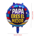 6pcs 18inch English Spanish Happy Father's Day Round Star Balloons Best Dad Helium Balloon Papa Father's Day Party Decorations