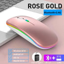 LED Wireless Mouse Rechargeable Silent Bluetooth-compatible Mouse Portable Dual Mode Computer Mice for Laptop Desktop MacBook