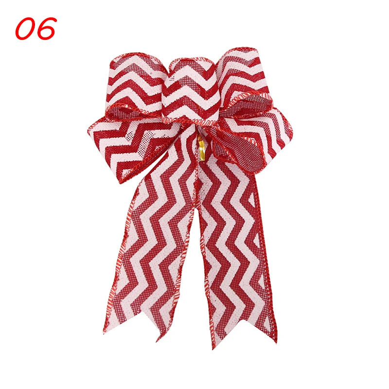 New Red Christmas Ribbon Bows Hanging Decorations Large Bowknot Gift Christmas Tree Ornaments Xmas Party Decor New Year