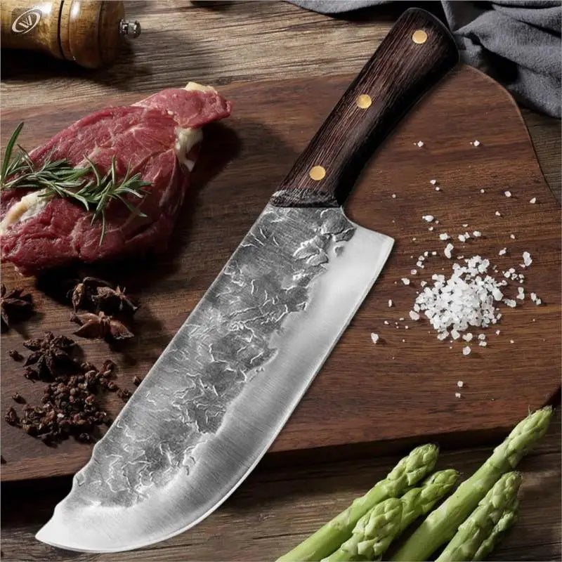 Cleaver Knife Forged Full Tang Butcher Knife 5CR15mov Stainless Steel Knife Sharp Slicing Knife Meat Chopping Butcher Knife