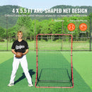 SucceBuy 4 x 5.5ft Baseball And Softball Rebounder Net PitchBack Baseball Trainer Rebound Net All Angle for Grounders Pop Flies