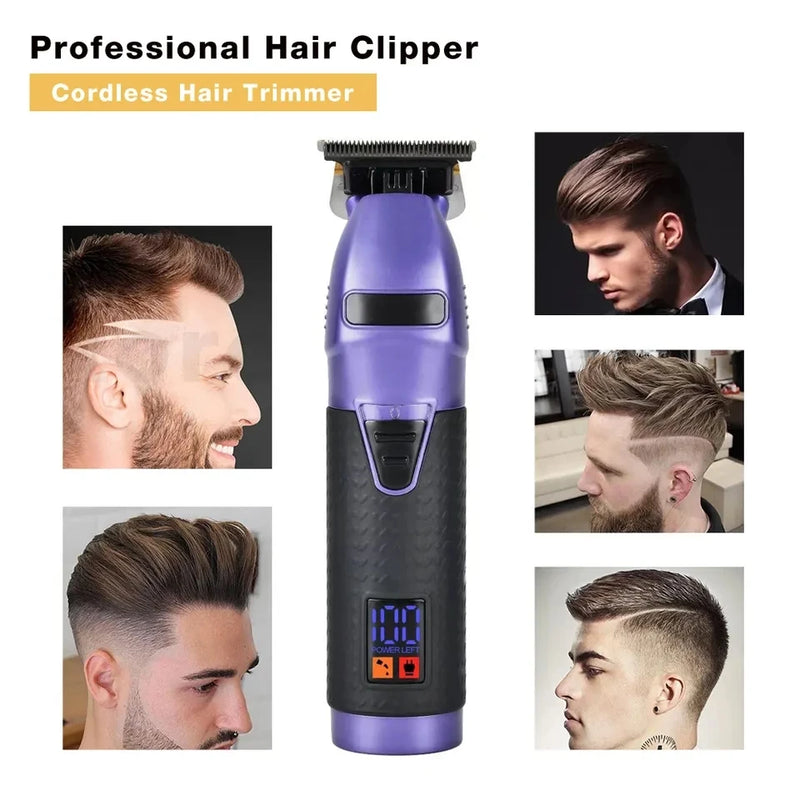 0mm Zero Professional Hair Trimmer For Men Beard & Hair Clipper Electric Pro Barber Cordless HairCut Machine Rechargeable