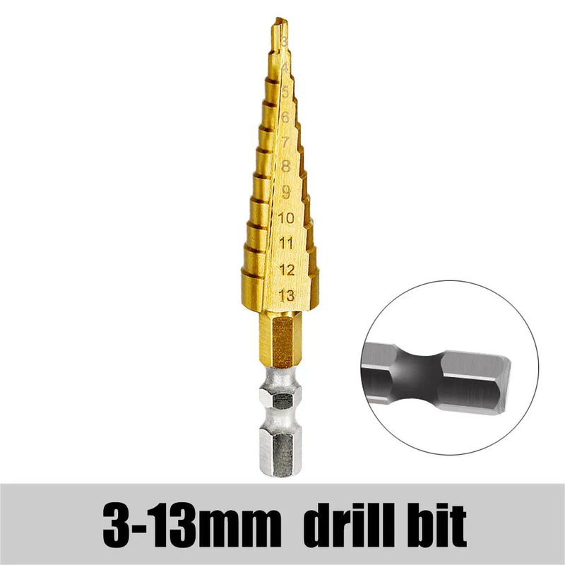 3-12mm 4-12mm 4-20mm HSS Straight Groove Step Drill Bit Set Titanium Coated Wood Metal Hole Cutter Core Drill Bit Set