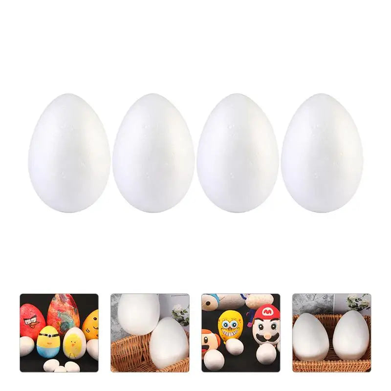2/3/4 Pcs 15cm 20cm DIY Eggs White Foam Balls Eggs Easter Modeling Shapes Egg Ornaments Kids Painting Party Decorations