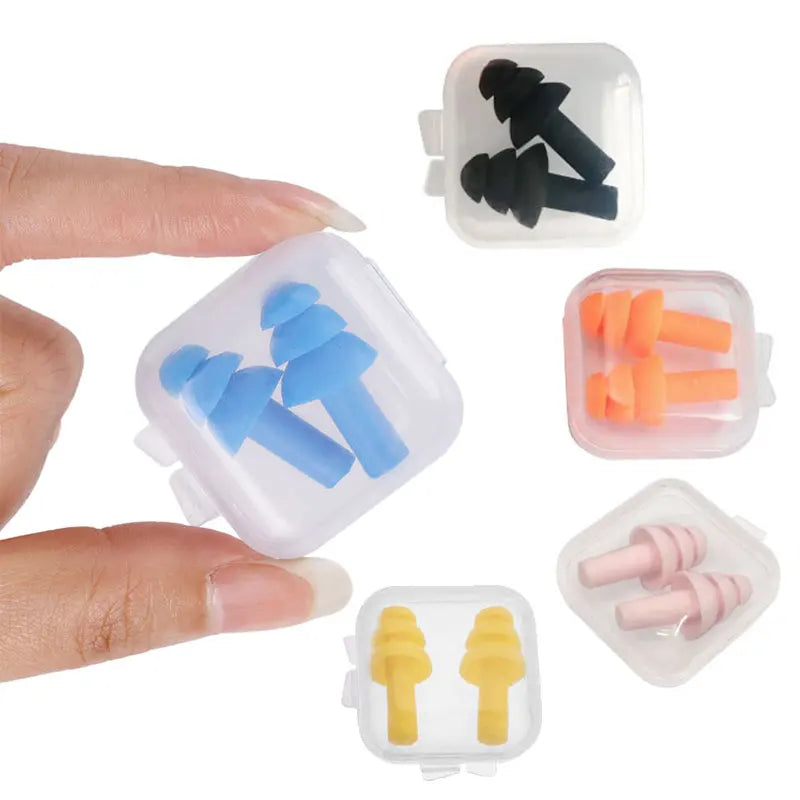 1PCS Earplugs Waterproof Swimming Ear Plugs Reusable Noise Reduction Sleeping Ear Plugs Hearing Protector With Box