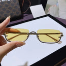 Luxury Brand Metal Half Frame Sunglasses Women Rectangle Shape Rimless Sun Glasses Men UV Protection Retro Punk Y2k Shades UV400