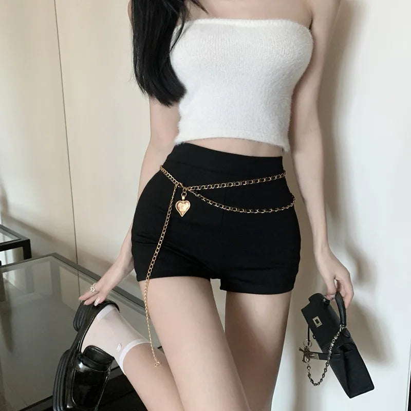 Shorts Women Solid Slim Design Casual New Korean Style Hot Girls Fashion Simple All-match Daily Streetwear Summer Sexy Soft Ins
