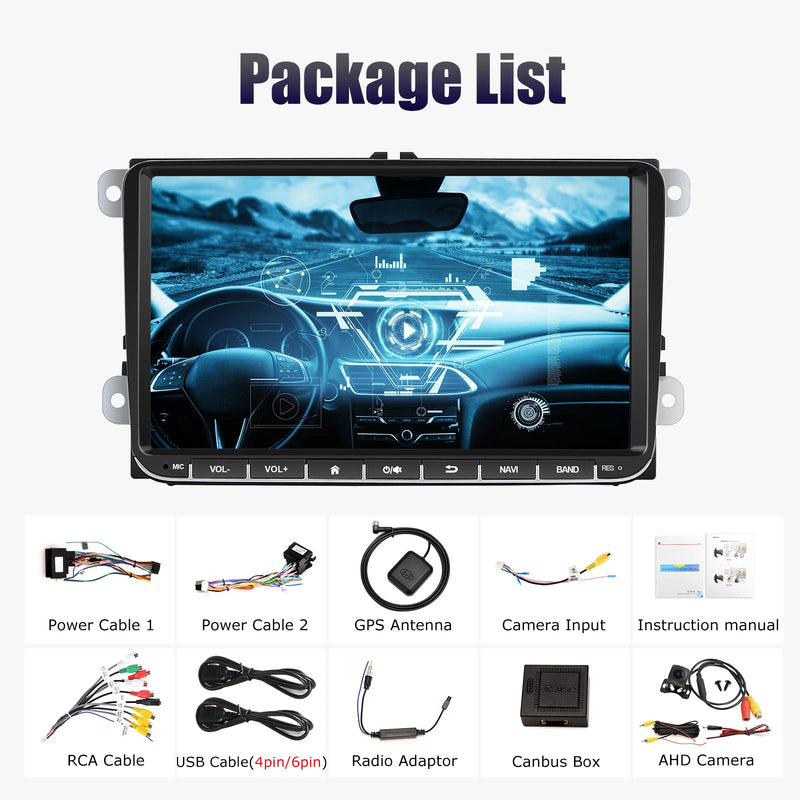 ESSGOO Android 14 4G 64G For Volkswagen Passat b6 b7 golf 5 6 Polo Jetta Skoda Car Radio Multimedia Player GPS WiFi RDS Carplay