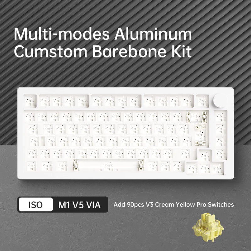 Akko MonsGeek M1 V5 Tri-mode Mechanical Keyboard Barebone Kit VIA 75% 3/5 Pins Customized Hot Swap RGB Rapid Disassemble Gasket