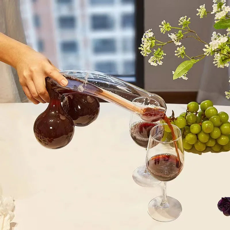 Pendant Penis Shape Crystal Glass 400ml Unique Funny Decanter Wine Decanter Creative Wine Separator Champagne Flask Barware Gift