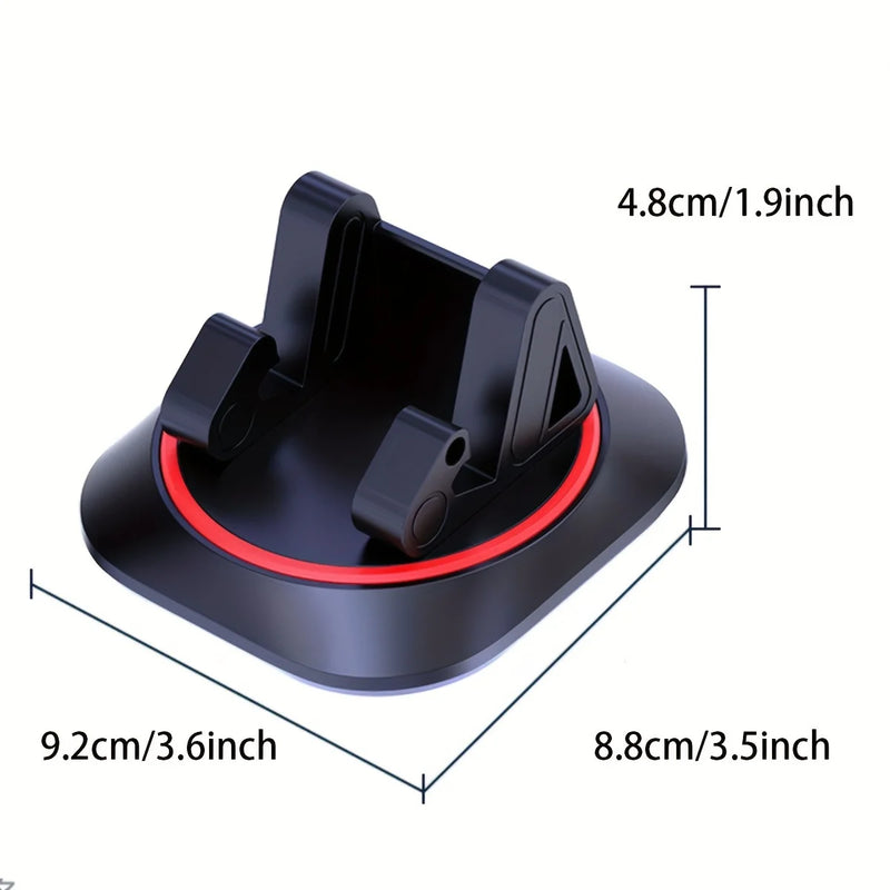 Rotatable Silicone Car Mount, Dashboard Phone Holder, 360° Rotation, Washable Strong Base, Compatible with Auto, Rectangle Shape