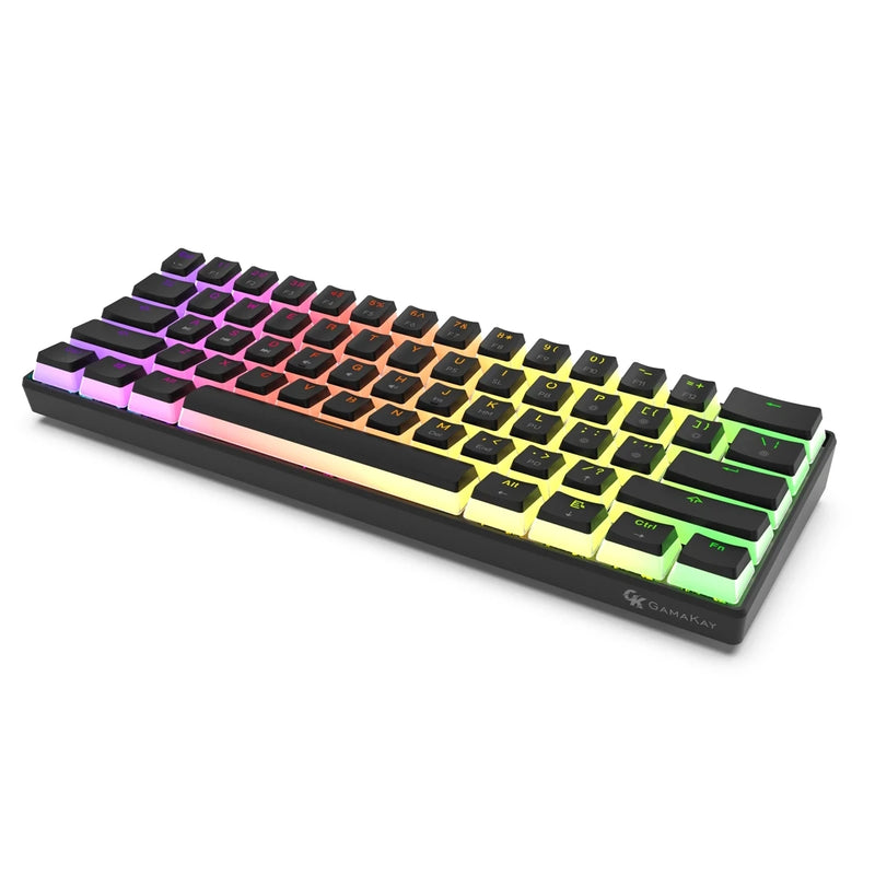 GamaKay MK61 60% Wired RGB Mechanical Keyboard Gateron Optical Switch Pudding Keycaps 61 Keys Hot Swappable Gaming Keyboard