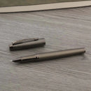 classical Metal Fountain Pen carve art gift F Nib gray Business Office School Supplies Writing