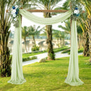 2pcs Sage Green Wedding Arch Chiffon Sheer Drapes ,Wedding Arch Drapes Sheer Backdrop Curtain for Wedding Ceremony Party Decor