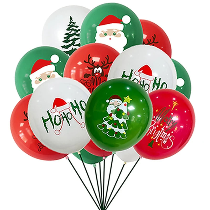 Merry Christmas Balloon Santa Claus Christmas Tree Elk Banner Ornaments Christmas Party Decorations For Home 2024 Xmas Pendants