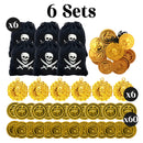 6-48Sets Pirate Party Supplies Halloween Pirate Costumes Child Birthday Party Favors Pirate Accessories Pirate Hat Sword