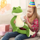 Giant Green Frog Plush Toy, Soft Polyester Stuffed Animal, Large Cuddly Frog Plushie, Kawaii Plushy Froggy, for ToddlersGirls