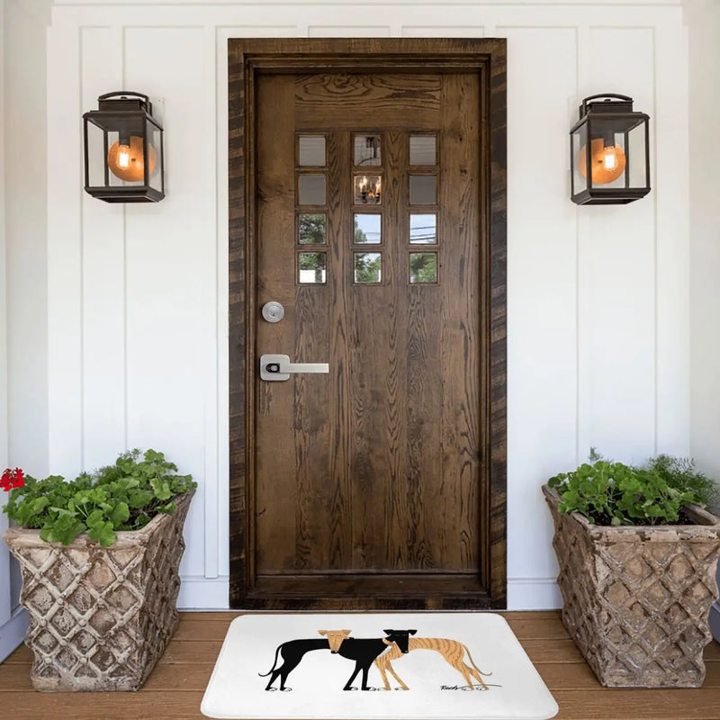 Greyhound Dog Bath Mat Head Rest Brindle Hound Doormat Kitchen Carpet Entrance Door Rug Home Decor