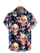 Men's Shirt Horror Skull 3D Print Men's Clothing Oversized Summer Casual Hawaii Beach Hawaiian Harajuku Fashion Holiday Shirts