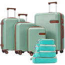 4 Piece Luggage Set with Compression Packing Cubes for Suitcase Expanable Spinner Wheels Lightweight Suitcase with TSA Lock