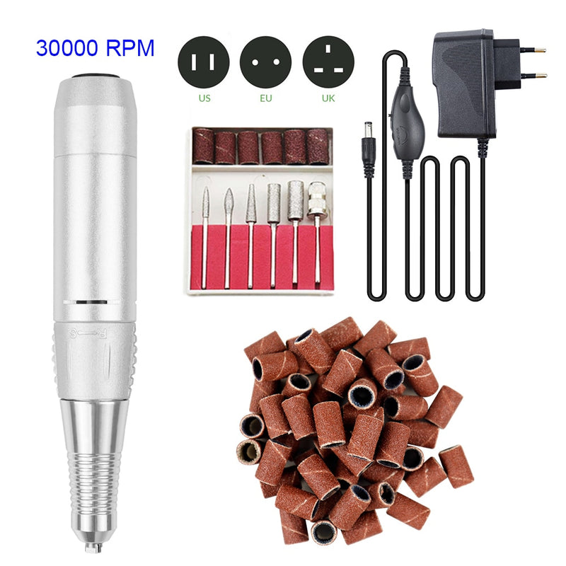 35000RPM Professional Nail Drill Equipment Manicure Machine For Manicure Drill Tools Kits With Milling Cutter Nail Art Tool