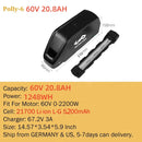 Ebike Battery Hailong Polly 36V 48V  20Ah 24Ah 25Ah 18650 21700 Electric Bike Batteria 14.4ah for500W 750W 1000W 1500W Motor